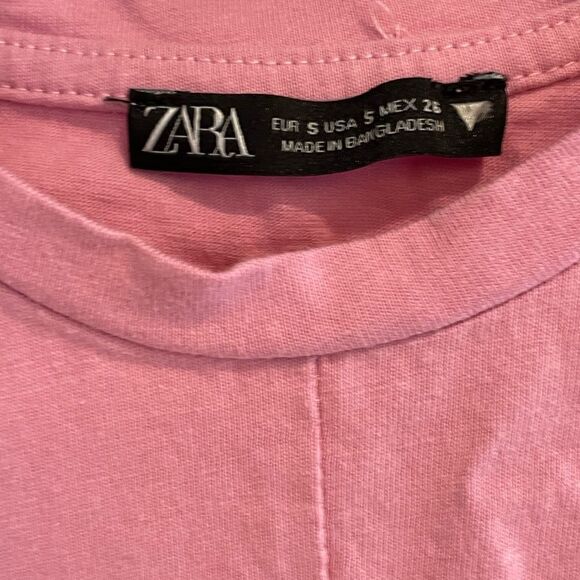 EUC Zara Dusty Pink Crop Tee Sz. S - Picture 2 of 3